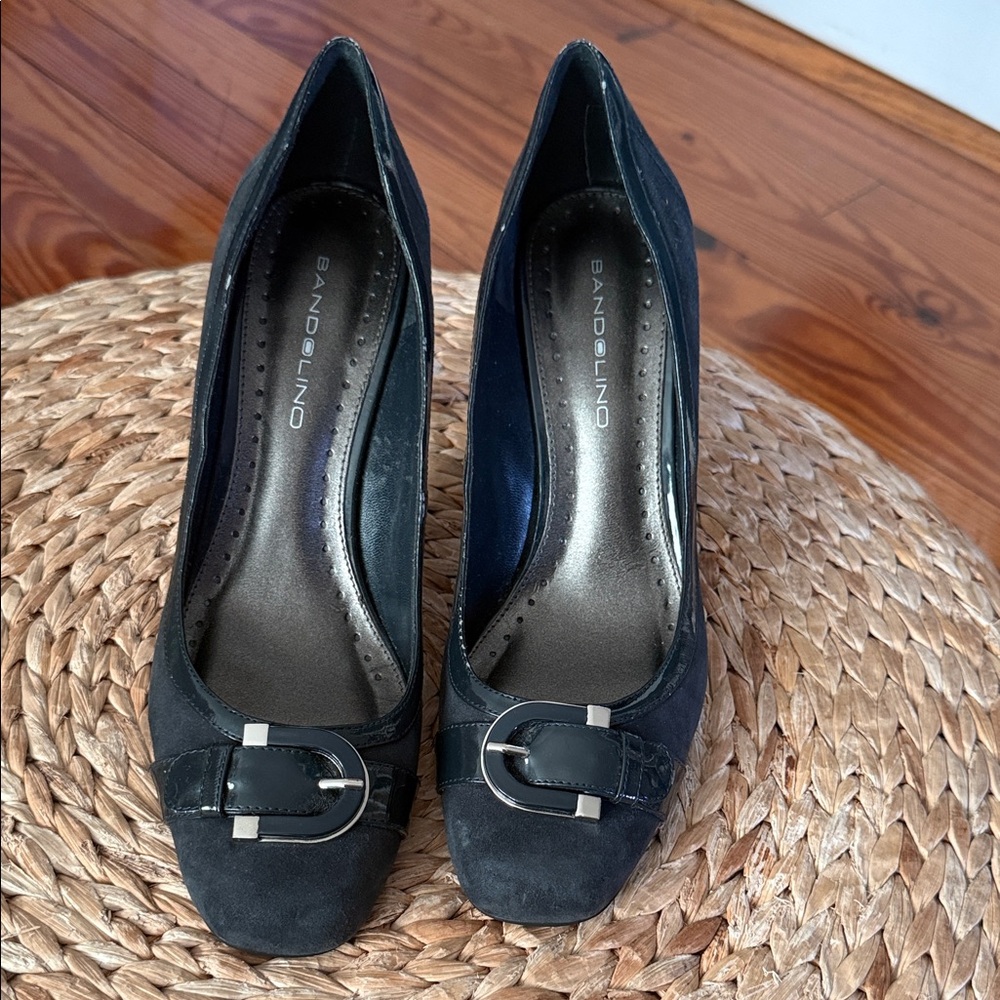 Bandolino Women's Black Suede Heels with Buckle
